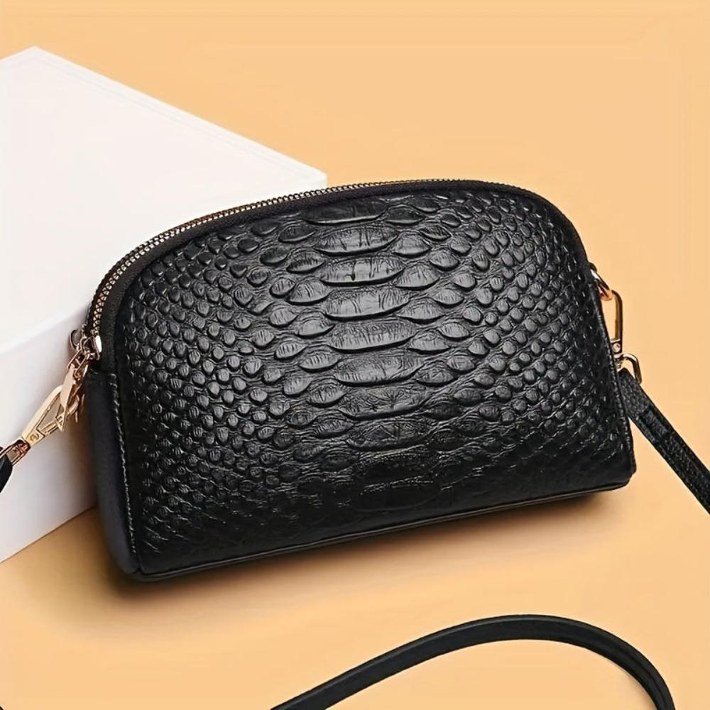 Léviane™ | Belle mini sac à bandoulière en simili cuir avec motif crocodile