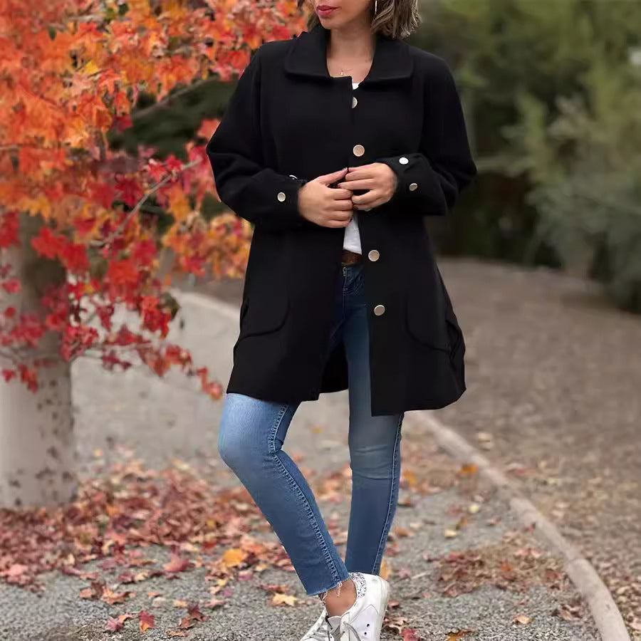 Léviane™ | Manteau classique oversize avec détails en forme de nœud