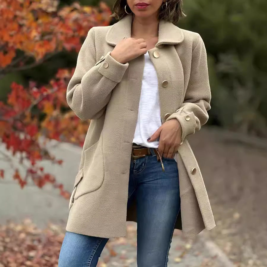 Léviane™ | Manteau classique oversize avec détails en forme de nœud