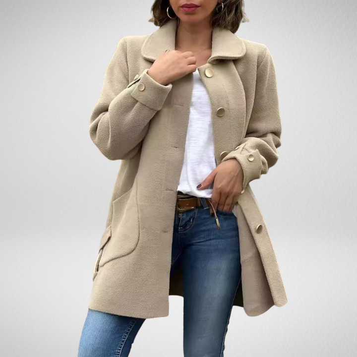 Léviane™ | Manteau classique oversize avec détails en forme de nœud