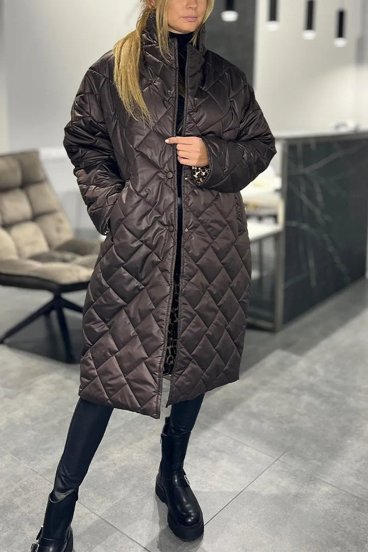 Léviane™ | Manteau réversible matelassé avec doublure léopard