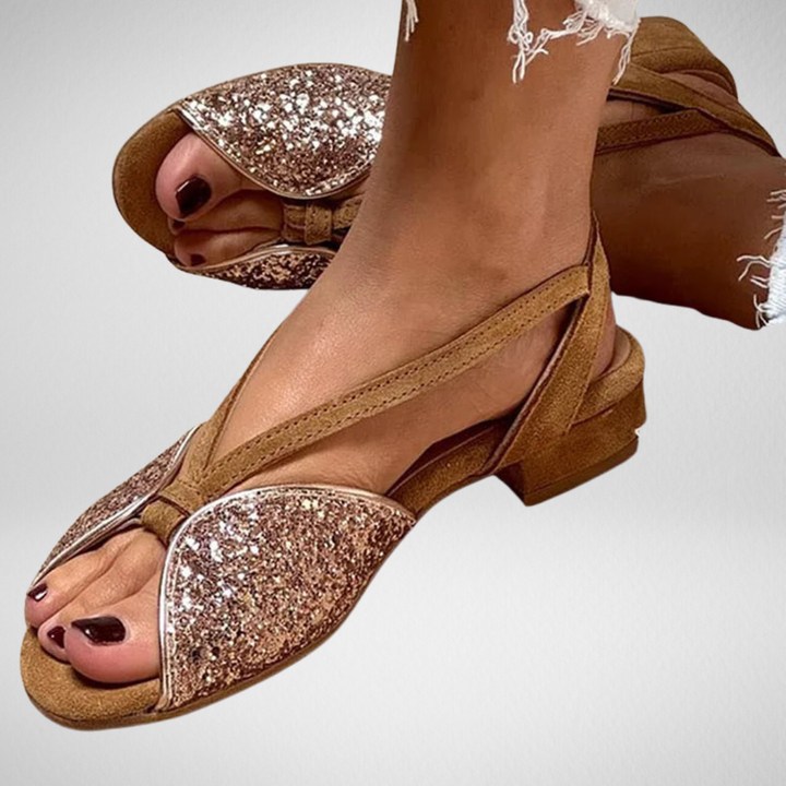 Léviane™ |  Sandales scintillantes avec paillettes et semelle basse pour un style élégant et confortable