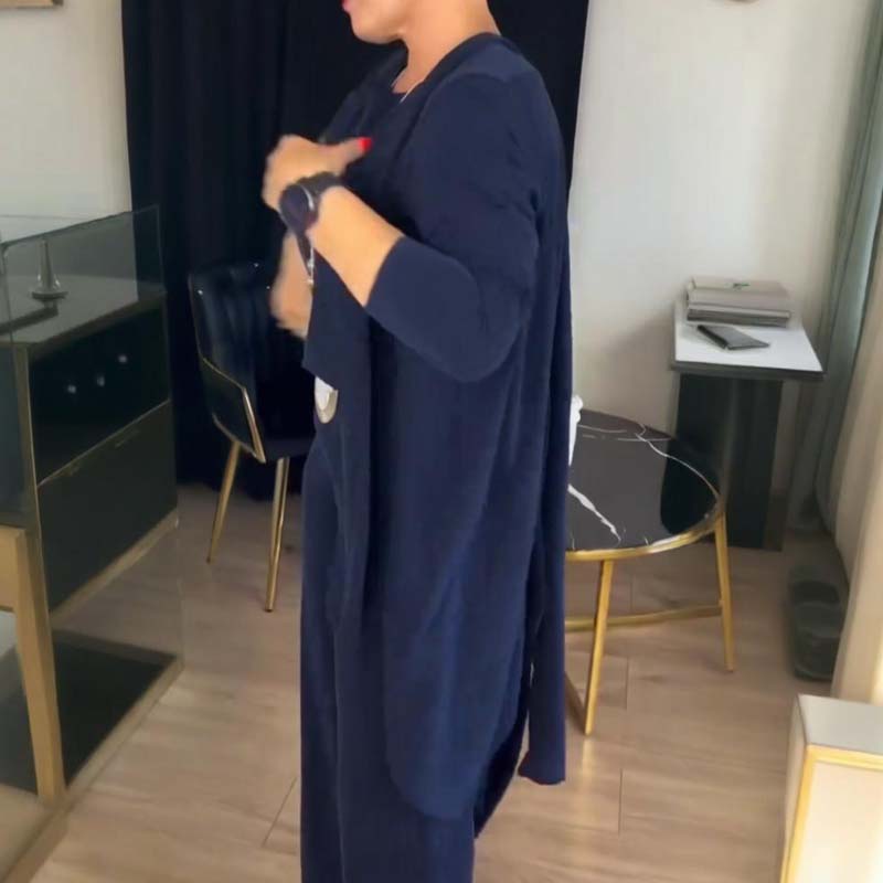 Léviane™  | Ensemble 3 pièces élégant comprenant un cardigan long, un haut et un pantalon